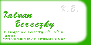kalman bereczky business card